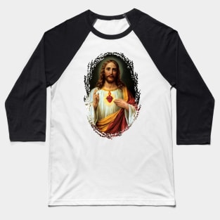 Sacred Heart of Jesus Catholic Traditional Baseball T-Shirt